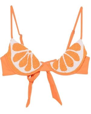Leslie Amon Slice Bikini Top - Orange
