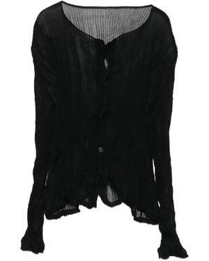 Issey Miyake Cardigan aus Chiffon - Schwarz