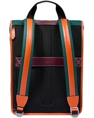 Lancel Rolltop Leather-Trimmed Backpack - Black