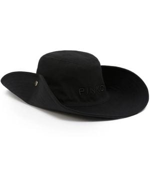 Pinko Button-Detail Fedora Hat - Black