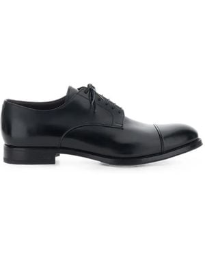 Lidfort Cap-Toe Lace-Up Shoes - Black