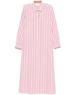 Xirena Gestreiftes Midikleid im Hemdstil - Pink