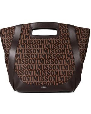Missoni Logo-Pattern Tote Bag - Brown