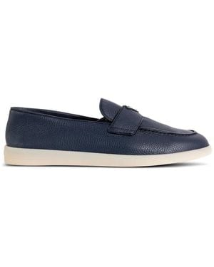 Prada Loafer Mit Logo-Schild - Blau
