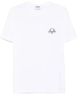 Moschino Logo-Embroidered T-Shirt - White