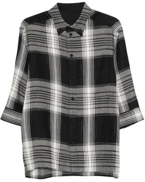 Yohji Yamamoto Plaid Button Shirt - Black