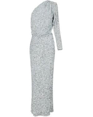 Elisabetta Franchi Abito Lungo Con Paillettes - Grigio