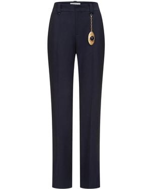 Area Chain Plate Straight-leg Pants - Blue