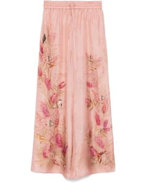 Zimmermann Cascadian Printed Silk Pants - Pink