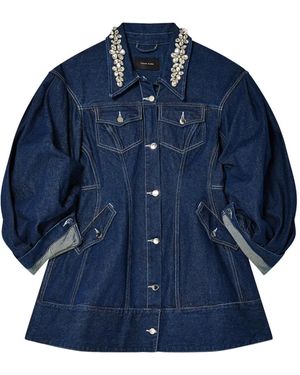 Simone Rocha デコラティブカラー デニムジャケット - ブルー