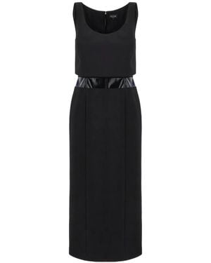 Del Core Contrasting-Panel Midi Dress - Black