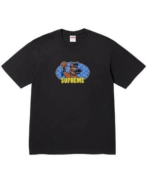 Supreme T-Shirt Leash Con Stampa Grafica - Nero
