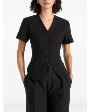 Manière De Voir Chaleco De Vestir Yolanda Con Peplum - Negro