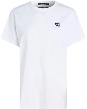 Karl Lagerfeld T-Shirt Ikonik Con Applicazione - Bianco