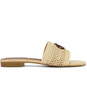 Jonathan Simkhai Woven Logo Sandals - White