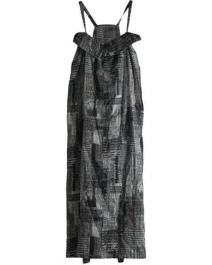 Y's Yohji Yamamoto Abstract-Print Sleeveless Midi Dress - Black