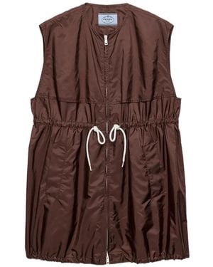Prada Leichtes Mini-Kleid Aus Re-Nylon - Braun