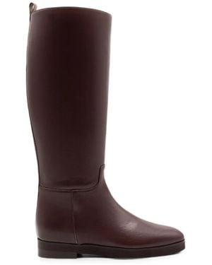 Gia Borghini Knee-High Minimalist Boots - Red