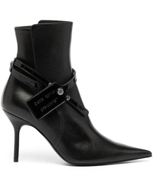 Off-White c/o Virgil Abloh Zip Tie Stiletto Ankle Boots - Black