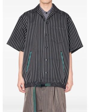 Kolor Camisa A Rayas Con Hebilla - Negro