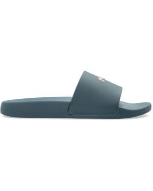 AllSaints Date Logo-Print Slides - Blue