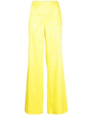 P.A.R.O.S.H. Floral-Jacquard Wide-Leg Trousers - Yellow