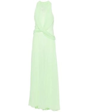 Genny Pleated Twist-Detail Maxi Dress - Green