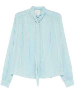 forte_forte Light Cotton-Silk Blend Shirt - Blue