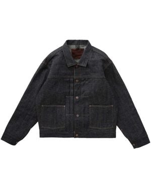 TAIGA TAKAHASHI Lot. 701 Pleated Denim Jacket - Black