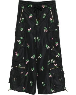 Cynthia Rowley Floral-Print Palazzo Trousers - Black