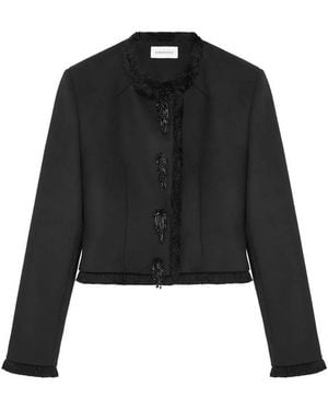 16Arlington Giacca Crop Jenna Con Frange - Nero