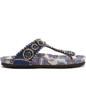 Maliparmi Floral Spin Infrabijoux Bead-Embellished Sandals - White