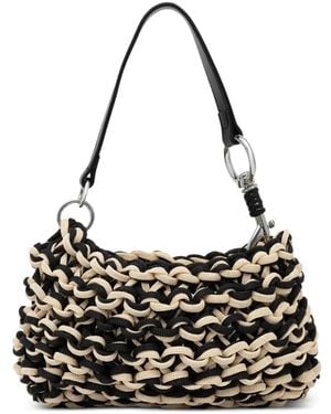 Benetton Woven-Design Tote Bag - Black
