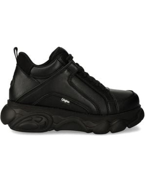 Buffalo Cld Corin Bubble-Sole Lace-Up Trainers - Black