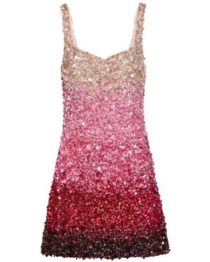 Alice + Olivia Sequin-Embellished Mini Dress - Red