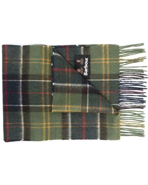 Barbour Wool Scarf With Tartan Motif - Green