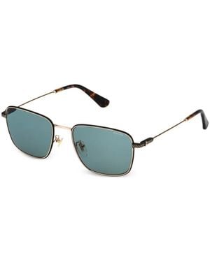 Police Rectangle-Frame Metal Sunglasses - Blue