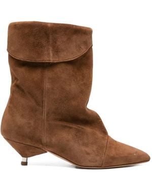 GISÉL MOIRÉ Miriam Pointed-Toe Boots - Brown