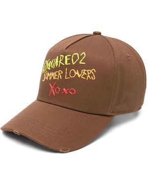 DSquared² ロゴ キャップ - ブラウン