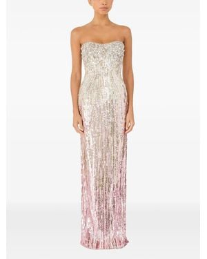 Jenny Packham Cesonia Verfraaide Maxi-Jurk - Wit