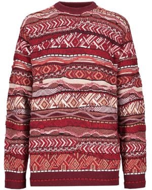 Laneus Pullover Mit Geometrischem Muster - Rot