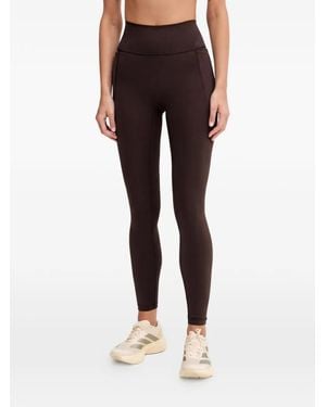 adidas Optime Workout Logo-Detail Leggings - Brown