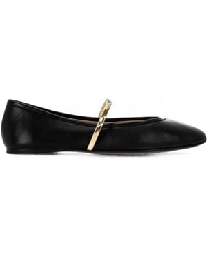 Mach & Mach Strap-Detail Ballet Flats - Black