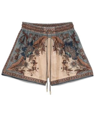 Zimmermann ★Ascension リネンショートパンツ ウッドビーズ付き ZIMMERMANN Ascension ショートパンツ | ニュートラル | FARFETCH JP