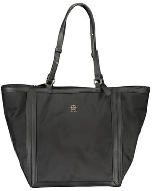 Tommy Hilfiger Julia Leather-Trim Tote Bag - Black