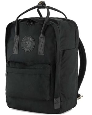 Fjallraven Leather-Handles Backpack - Black