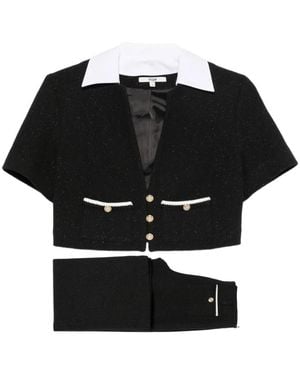 Maje Pantalones Acampanados Con Botones - Negro