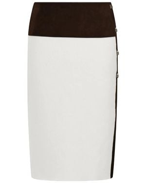 Ferragamo Contrasting-Panel Buckled Mini Skirt - Black