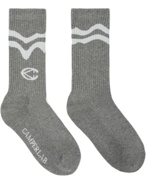 CAMPERLAB Logo-Embroidered Socks - Grey