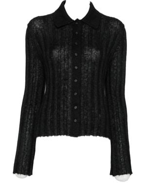 KHAITE Ribbed-Knit Card - Black